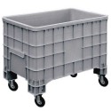 Carrello contenitore in plastica sovrapponibile Lt.280 cm.100x64xh.77 cassone bins 4 ruote uso industriale alimentare 0706000F