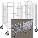 Carrello cesto contenitore pieghevole in ferro plastificato cm.80x51xh72 cestone su ruote per lavanderia e portabiancheria 26F-2