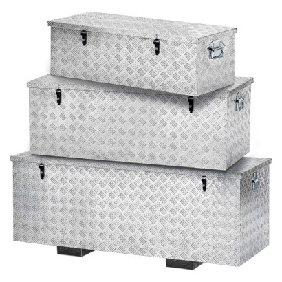 Baule box cassone cesta contenitore alluminio 82x33x30 cassa bauletto impermeabile BAU30F