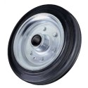 Ruota industriale d.80x25 gomma nera piena disco ferro cuscinetti trasporto movimentazione manuale carrelli portata Kg.50 ERS80F