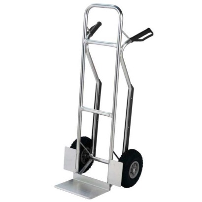 Carrello in alluminio leggero con scivolo per scale ruote pneumatiche kg.180 per trasporto scatole casse magazzini mod.HT2106AF