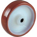 Ruota in nylon rivestimento poliuretano ø200x50mm mozzo a rulli Kg.365 per carrelli carichi medi e pavimento irregolare NYR200F