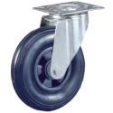 Ruota pneumatica girevole disco in plastica mm.200 supporto rotante mozzo rulli ricambi carrelli carichi leggeri kg.75 PNRP200F