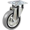 Ruota girevole per mobili gomma grigia sintetica antitraccia d.50mm. supporto rotante trasporto Kg.40 carrelli arredo TBP750X18F