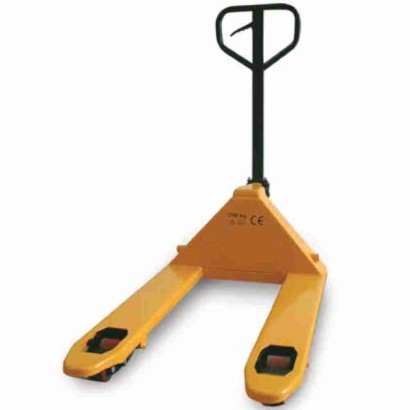 Transpallet idraulico a forche larghe ribassate mm.685x1150 manuale per presa di pallets larghi e bancali bassi kg.2500 NL2/RLF