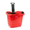 Cestino spesa trolley Lt43 cesto plastica libero servizio ruote maniglia telescopica 533x380x425h mano supermercati cestotroll43