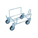 Carrellino acciaio 47x28x23h porta 24 cestini spesa a mano da Lt.28 per impilare muovere cesti spesa per supermercati 019100084F