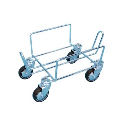 Carrellino acciaio 47x28x23h porta 24 cestini spesa a mano da Lt.28 per impilare muovere cesti spesa per supermercati 019100084F