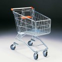 Carrello spesa selfservice per supermercato imbottigliabile Lt.140 in filo metallico 4 ruote girevoli con portababy 01CAACP14003