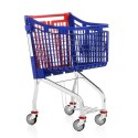 Carrello spesa in plastica Lt.100 supporto porta acqua e telaio in acciaio per minimarket supermercati duty free 01CPMASP1002RBF