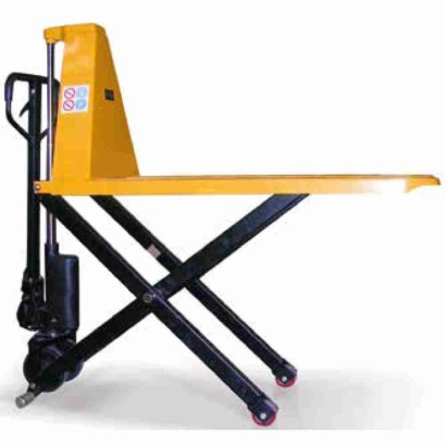 Transpallet sollevatore pantografo manuale singolo stelo forche grande alzata mm800 Kg.1000 banco lavoro elevatore pallet N1/SMF