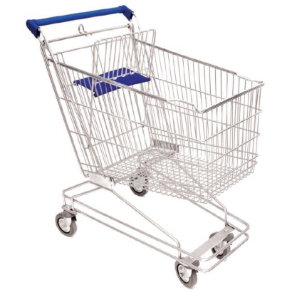 Carrello spesa per supermercati self-service imbottigliabile 125 litri filo metallico shopping negozi discount minimarket SS125