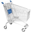 Carrello spesa self-service Lt.150 imbottigliabile filo acciaio 4 ruote girevoli per supermercati GDO negozi Cash & Carry SO150