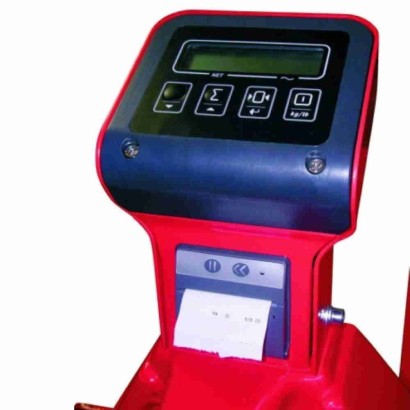 Transpallet pesatore con stampante e sollevatore manuale con bilancia Kg.2000 per misurazione peso bancali e contenitori NL2/PEF