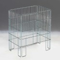 Bancarella espositiva promozionale pieghevole in filo metallico 60x40xh.80 con ripiano mobile per arredo supermercati Cesta10613