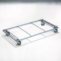 Base carrellata in acciaio 4 ruote Kg.120 movimentazione cesti espositori sovrapponibili bocca di lupo da mm.640x500 031200084F
