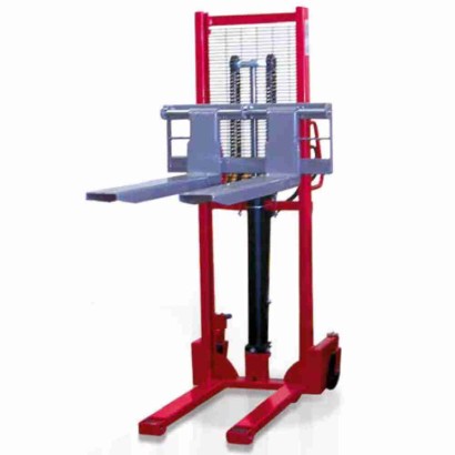 Carrello sollevatore a colonna forche regolabili elevatore a trazione sollevamento manuale a colonna kg.1000 h.mm.1600 N1/S160F