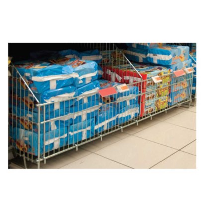 Cesto base espositore contenitore promozionale scaffale a bocca di lupo mm.1250x615xh.550 per supermercati negozi bricolage 131F