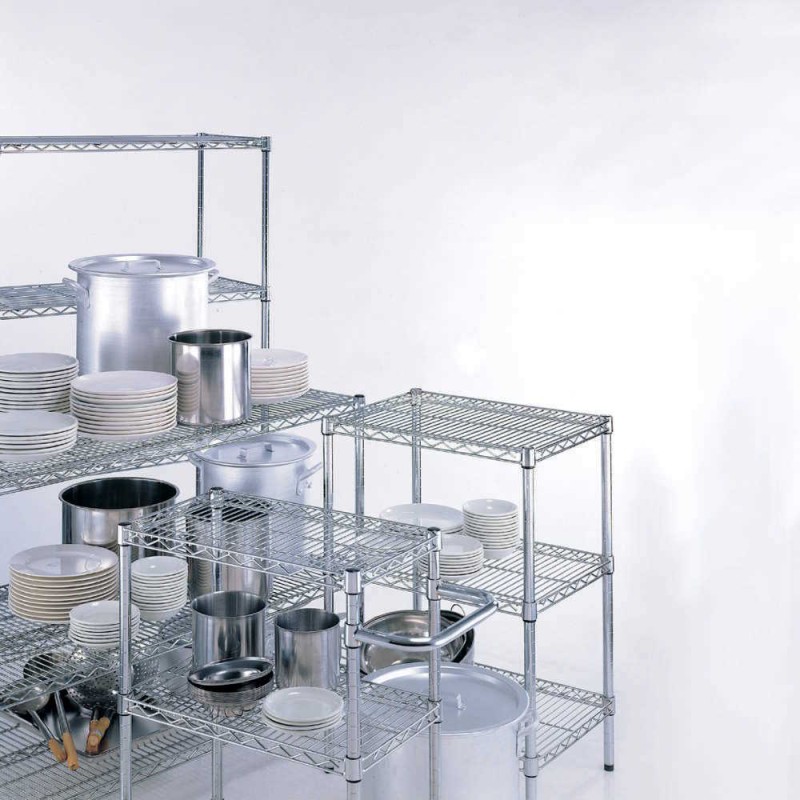 Archimede System - Ripiano Triangolare Grigio Cromato 36x36 Cm Per Scaffali, Portata 100 Kg, Con Clip