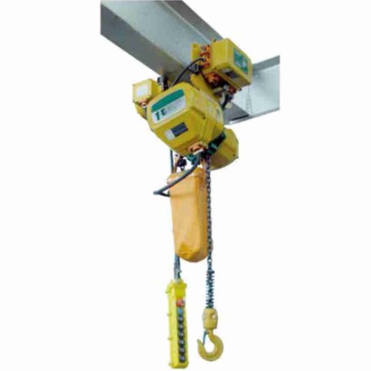 Paranco elettrico trifase doppia velocità con carrello a traslazione elettrica portata kg 2000 alzata m3 freno automatico