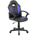 Sedia poltrona gaming ragazzo alzata a gas girevole con rotelle e braccioli morbida imbottitura las vegas nera blu GA9353BF