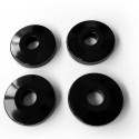 Set 4 paracolpi accessori robusti antiurto in plastica nera per ruote per scaffali componibili Archimede per uffici negozi BB01F