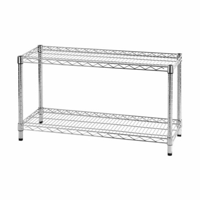 Kit Scaffale libreria espositore 2 ripiani in filo acciaio cromato Archimede cm.35x90xh.50 Kg.100 arredo casa ufficio 2X359050F