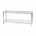 Kit Scaffale libreria espositore 2 ripiani in filo acciaio cromato Archimede cm.35x120xh.50 Kg.100 arredo casa ufficio 2X351250F