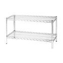 Kit Scaffale libreria espositore 2 ripiani in filo acciaio cromato Archimede cm.45x90xh.50 Kg.100 arredo casa ufficio 2X459050F