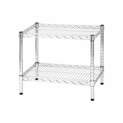 Kit Scaffale libreria espositore 2 ripiani in filo acciaio cromato Archimede cm.45x60xh.50 Kg.100 arredo casa ufficio 2X456050F