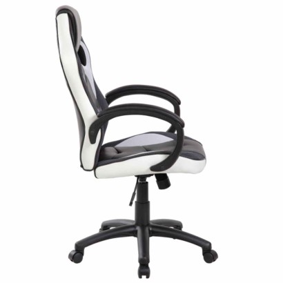 Sedia poltrona gaming adulto alzata a gas girevole con rotelle e braccioli morbida imbottitura las vegas nera bianco GA9381WF