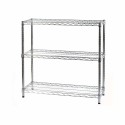 Kit Scaffale libreria espositore 3 ripiani in filo acciaio cromato Archimede cm.35x90xh.90 Kg.100 arredo casa ufficio 3X359090F