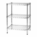 Kit Scaffale libreria espositore 3 ripiani in filo acciaio cromato Archimede cm.45x60xh.90 Kg.100 arredo casa ufficio 3X456090F