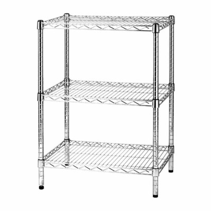 Kit Scaffale libreria espositore 3 ripiani in filo acciaio cromato Archimede cm.45x60xh.90 Kg.100 arredo casa ufficio 3X456090F