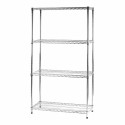 Kit Scaffale libreria espositore 4 ripiani in filo acciaio cromato Archimede cm.35x90xh.168 Kg.100 arredo casa ufficio 4X359016F