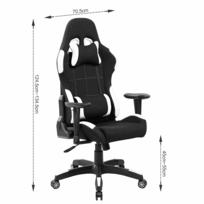 Sedia poltrona gaming adulto alzata a gas girevole con rotelle ergonomica braccioli regolabili schienale reclinabile GA7001WF