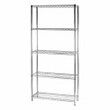 Kit Scaffale libreria espositore 5 ripiani in filo acciaio cromato Archimede cm.35x90xh200 Kg.100 arredo casa ufficio 5X359020F