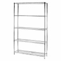 Kit Scaffale libreria espositore 5 ripiani in filo acciaio cromato Archimede cm.35x120xh200 Kg.100 arredo casa ufficio 5X351220F