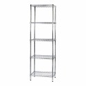 Kit Scaffale libreria espositore 5 ripiani in filo acciaio cromato Archimede cm.45x60xh.200 Kg.100 arredo casa ufficio 5X456020F