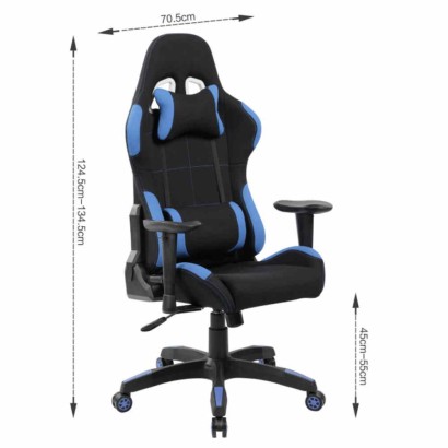 Sedia poltrona gaming adulto alzata a gas girevole con rotelle ergonomica braccioli regolabili schienale reclinabile GA7001BF