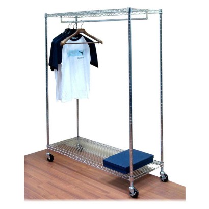 Kit stender appendiabiti guardaroba espositore 45x120xh.166 carrello 2 piani acciaio porta abiti vestiti abbigliamento DRESS120F