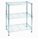 Libreria scaffale espositore leggero a 3 ripiani in acciaio cromato cm36x60x75 portata Kg50 mobile arredo casa ufficio AC1424-3F