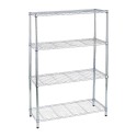 Libreria scaffale espositore leggero 4 ripiani in acciaio cromato cm35x90x137 portata Kg.50 mobile arredo casa ufficio AC1436-4F