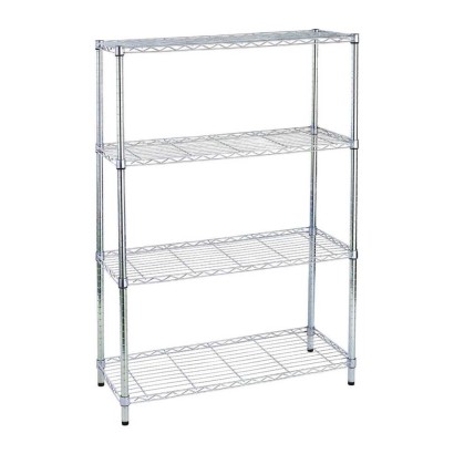 Libreria scaffale espositore leggero 4 ripiani in acciaio cromato cm35x90x137 portata Kg.50 mobile arredo casa ufficio AC1436-4F