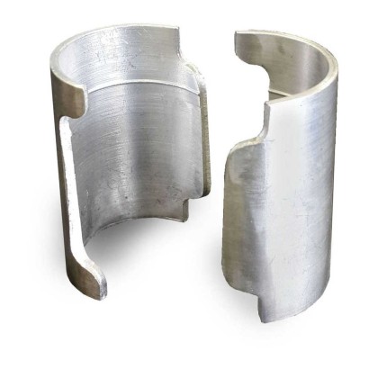 Set 4 coppie guancette in alluminio conduttive per fissaggio ripiani ai tubolari diametro Ø2,5cm per scaffali Archimede ALUCLIPF