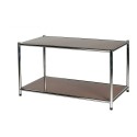 Libreria scaffale spalle cromate 2 ripiani marroni acciaio antigraffio cm.40x80xh40,5 arredo casa uffici Easy Systems E-408040BF