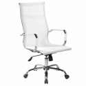 Sedia poltrona presidenziale con rete traspirante bianca braccioli alzata regolabile a gas con ruote oscillante Dallas HC9812HF