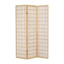 Paravento separè in legno 3 ante faggio carta riso pannello cm43,5x178 pareti mobili schermi fronte retro per separare NY1002-3F