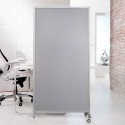 Paravento separè schermo parete divisoria mobile policarbonato cornice acciaio 40x80xh170 ruote connettori magnetici WAL804017GF