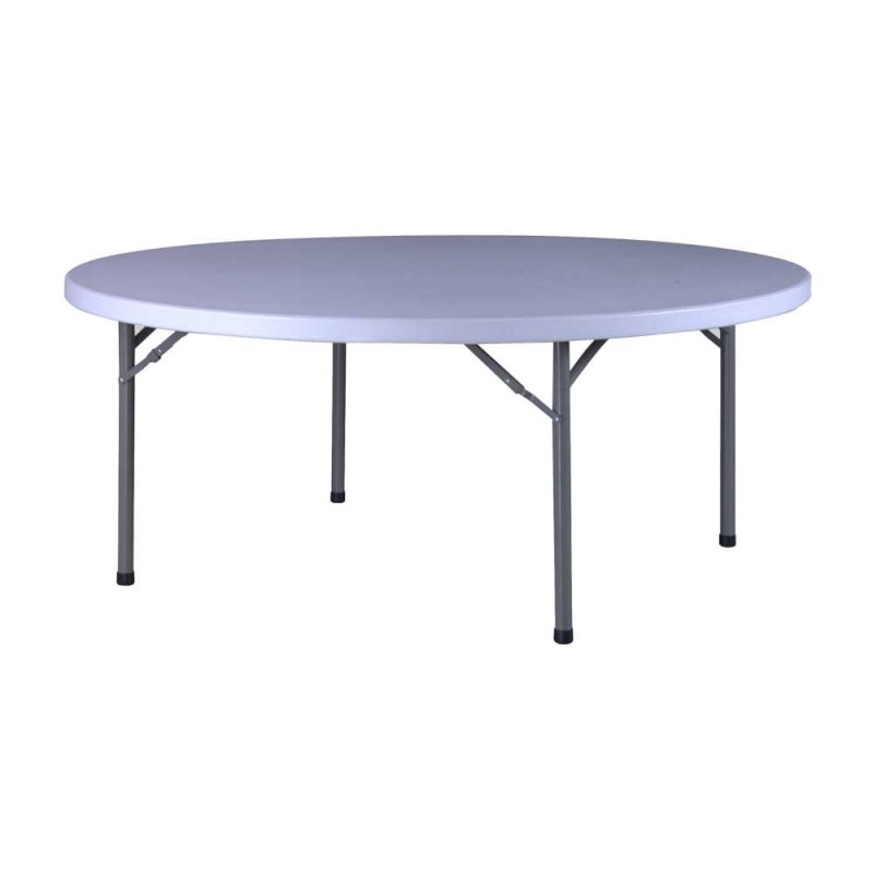 Tavolo rettangolare gambe acciaio pieghevoli e piano resina bianco fisso  cm.153x76xh.74 CZ152F